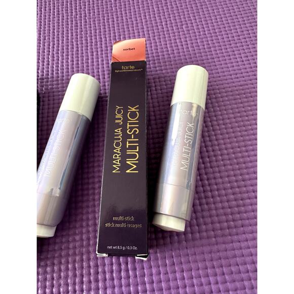 2 Authentic Tarte Cosmetics Maracuja Juicy Lip Cheek Multi-Stick New Full Size - Picture 3 of 7